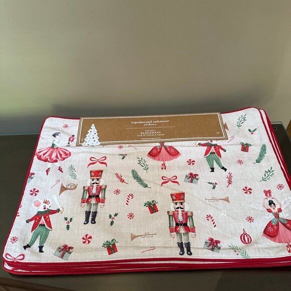 NWT 2025 Cupcakes and Cashmere set of 4 13 x 19" Nutcracker Placemats NWT 2025 - Picture 1 of 4